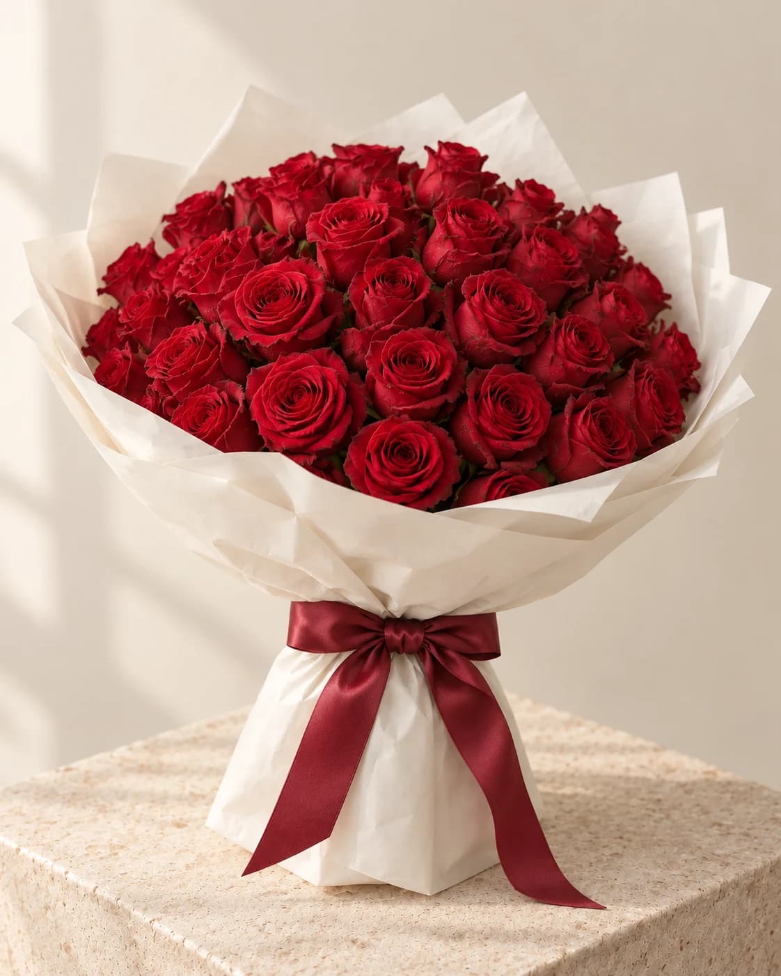 Crimson Letter — 50 Roses
